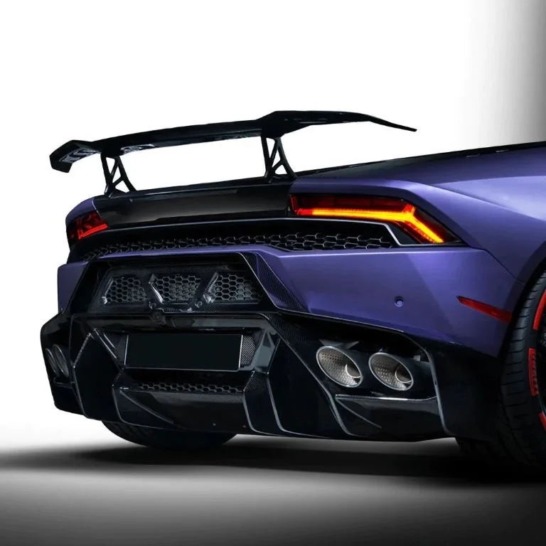 KP Lamborghini Huracan Pre Preg Carbon Fibre V-Style Rear Bumper