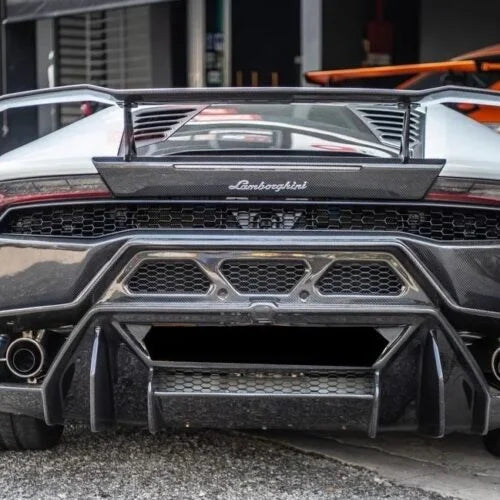 KP Lamborghini Huracan Pre Preg Carbon Fibre V-Style Rear Bumper