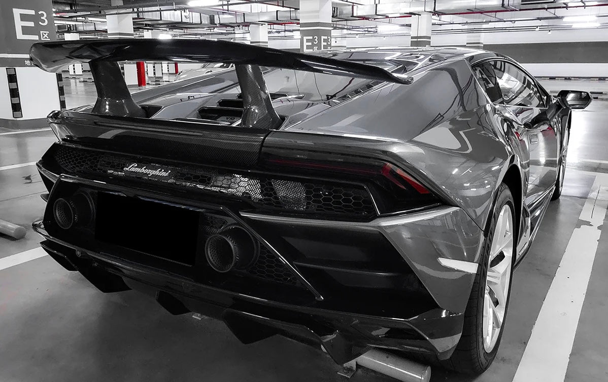 KP Lamborghini Huracan Pre Preg Carbon Fibre Performante Style Rear Wing & Base