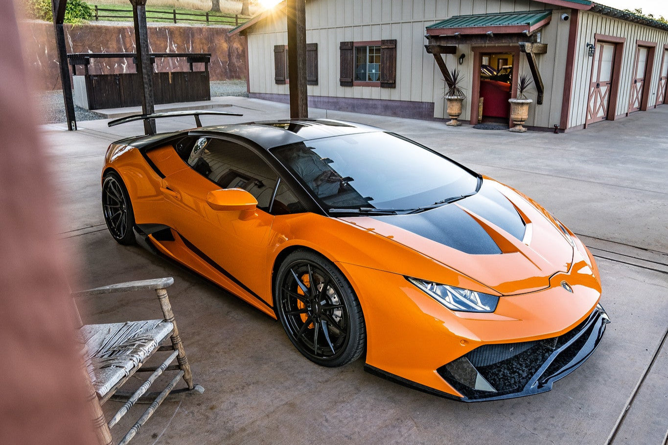 1016 INDUSTRIES LAMBORGHINI HURACAN LP610 Carbon Fibre V2 Rear Wing Spoiler & Base