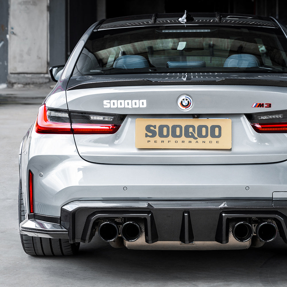 SOOQOO BMW M3/M4 V2 Rear Diffuser + Rear Splitters (G80/G81/G82/G83)