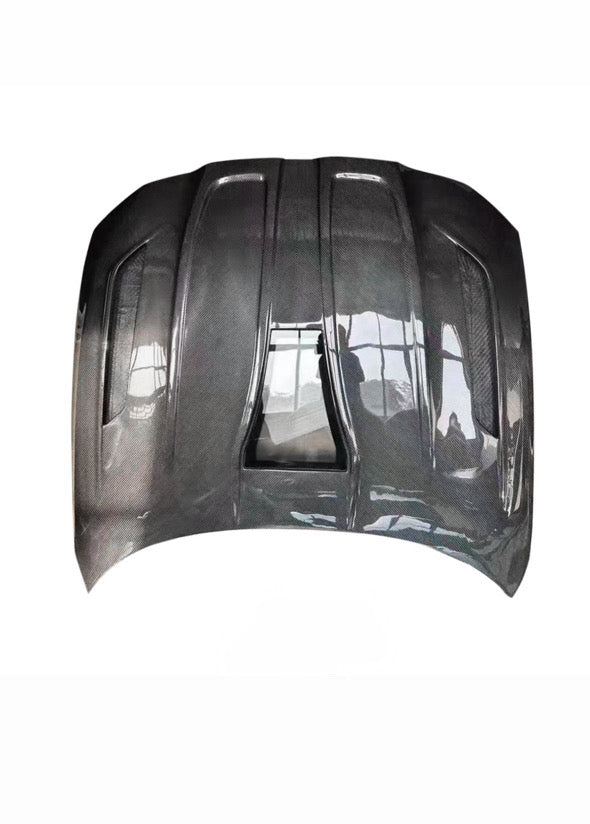 KP BMW M3/M4 PRE PREG DRY CARBON FIBRE HOOD/BONNET WITH GLASS ENGINE BAY (G80/G81/G82/G83)