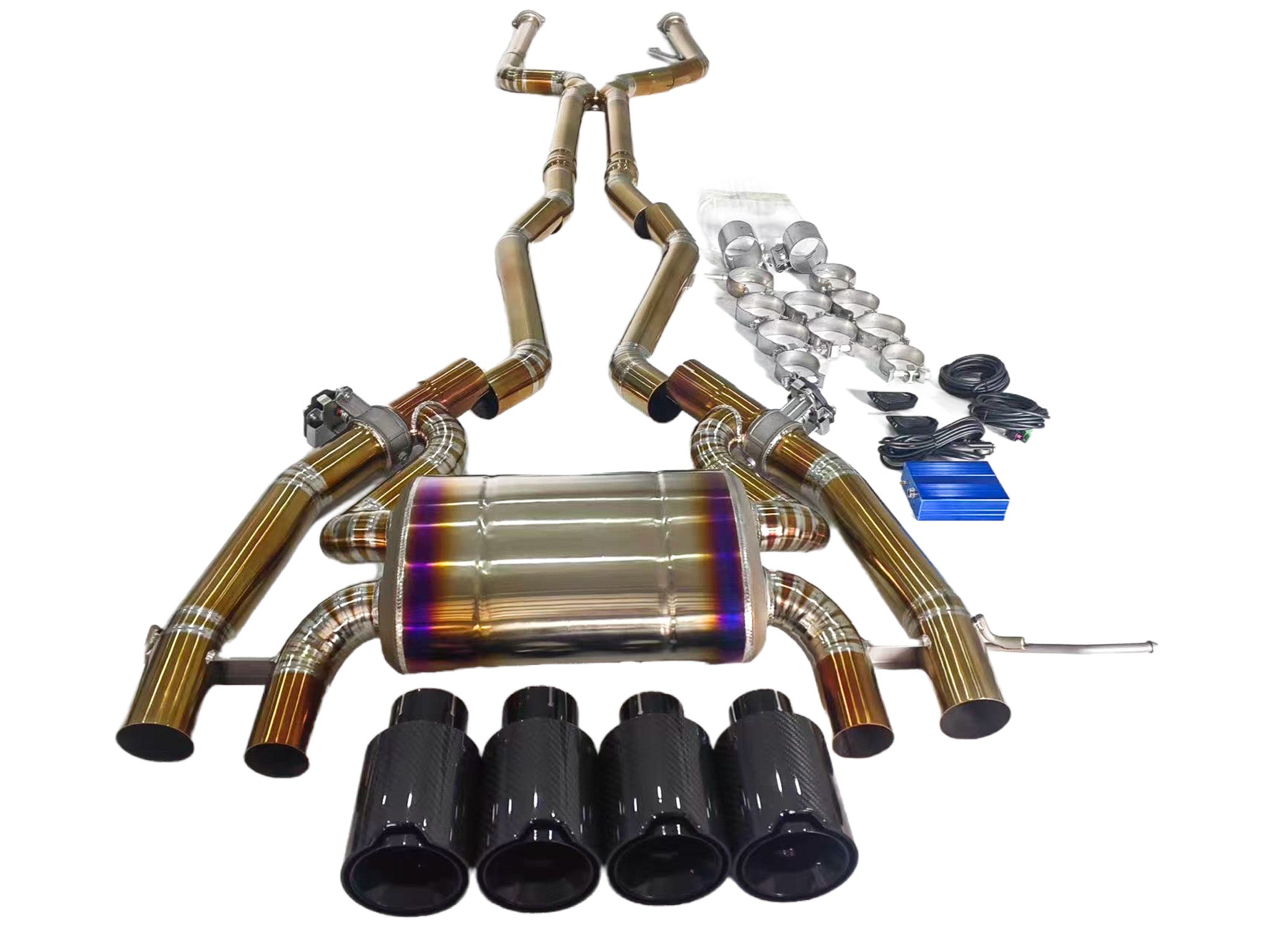 KP BMW M3/M4 TITANIUM VALVE CONTROL EXHAUST SYSTEM WITH CARBON TIPS (G80/G81/G82/G83)