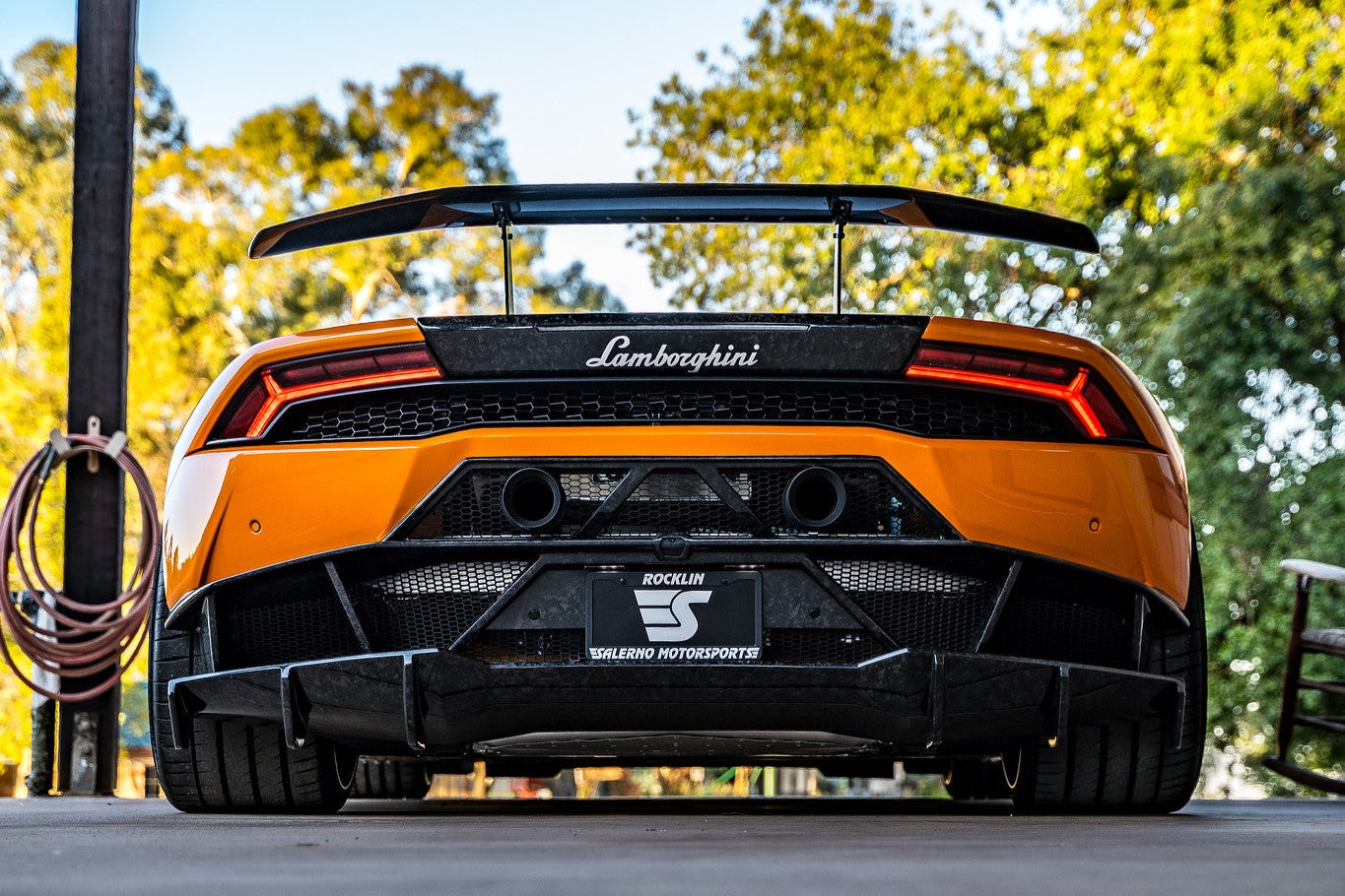 1016 INDUSTRIES LAMBORGHINI HURACAN LP610 Carbon Fibre V2 Rear Wing Spoiler & Base