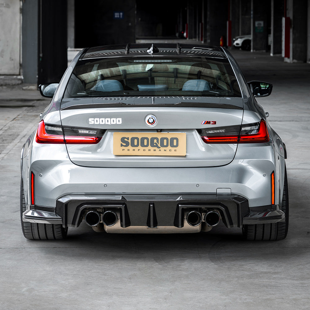 SOOQOO BMW M3/M4 V2 Rear Diffuser + Rear Splitters (G80/G81/G82/G83)