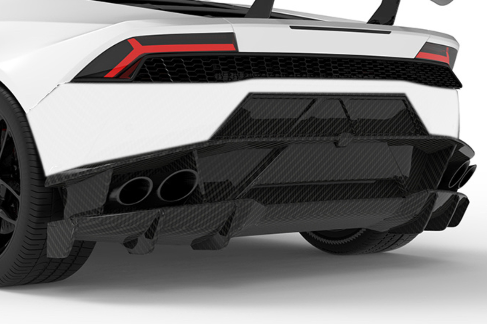 1016 INDUSTRIES LAMBORGHINI HURACAN LP610 V2 Carbon Fibre Rear Bumper & Diffuser